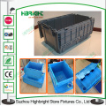 Nestable Plastic Box Storage Container with Attached Lid